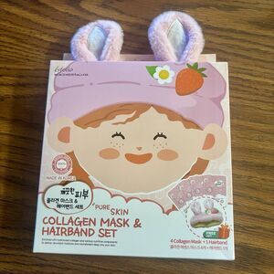 esfolio (K-Beauty) Pure Skin - Collagen Mask & Hairband Set